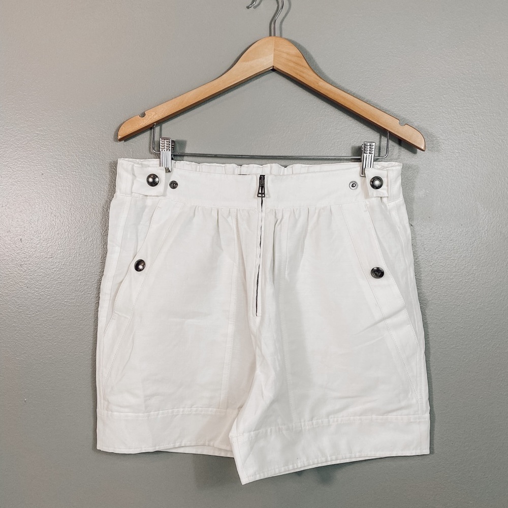 NWT Belstaff- Women's Small Size 4 Parker Trouser Shorts in Ivory/ White
